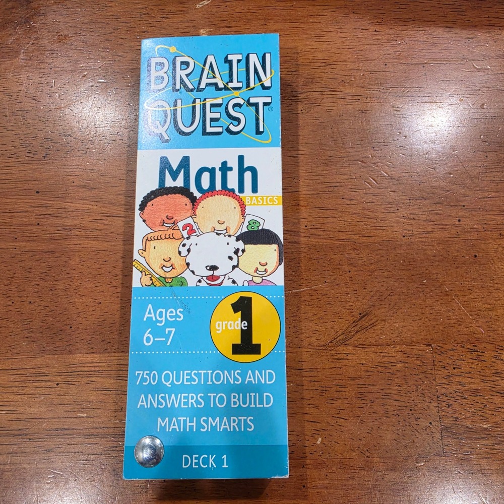 Brain Quest Math Grade 1 Kids Age 6-7 Blue Excellent 750 Questions Deck 1